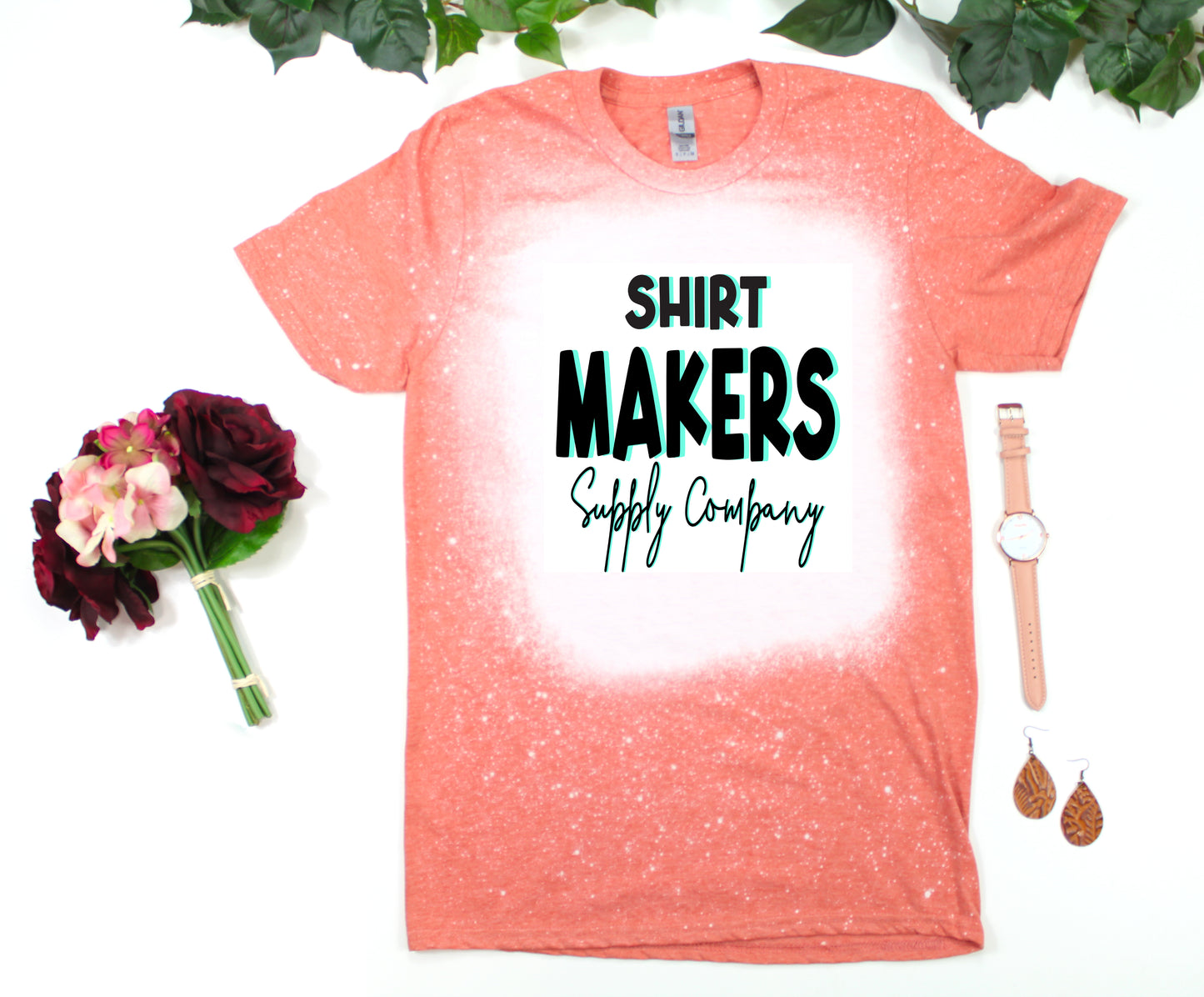 Gildan Heather Bronze Bleached Mockup