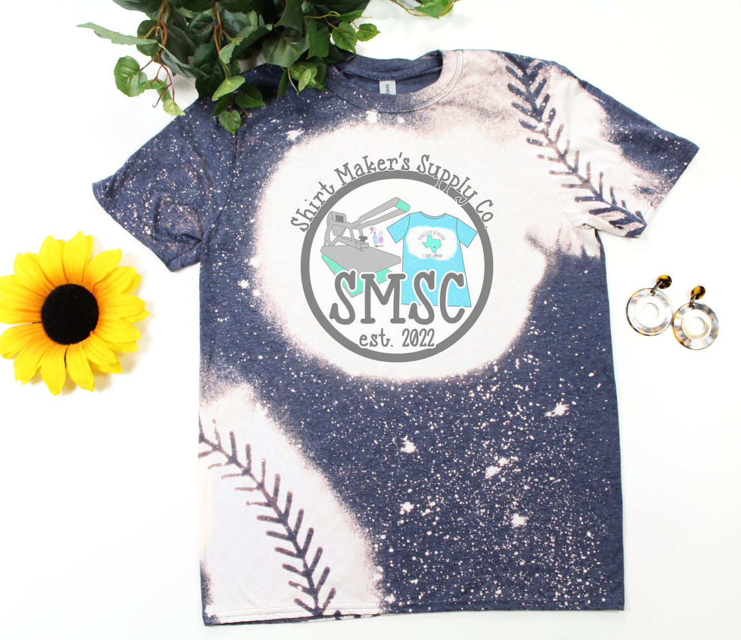 Gildan Baseball Heather Navy Bleached Mockup Download