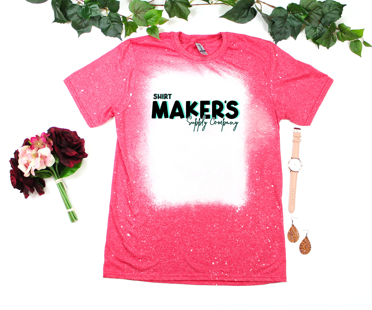 Gildan Heather Irish Red Bleached Mockup