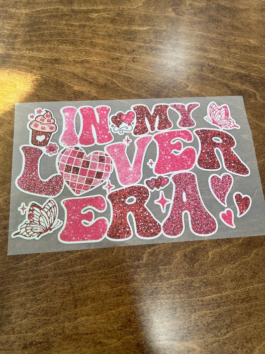 In My Lover Era Faux Glitter Valentine's Day Holographic Twill Transfer