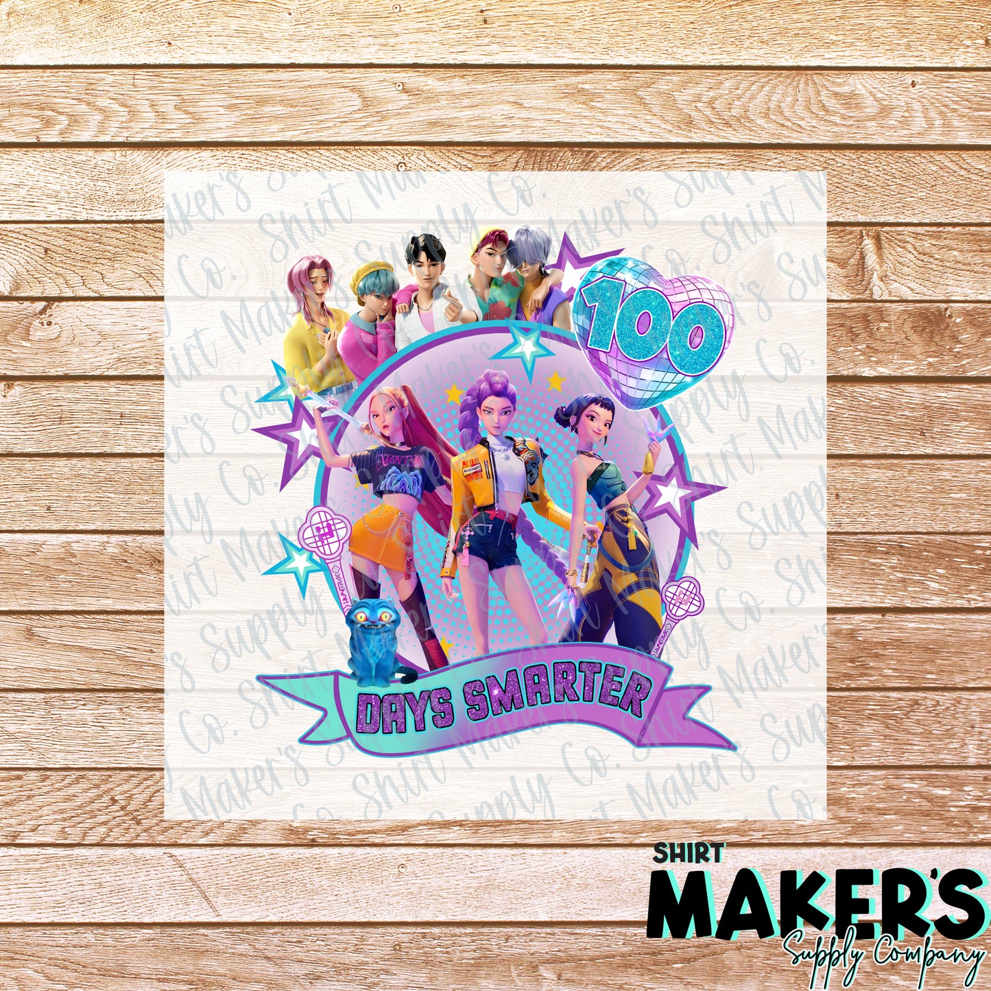 100 Days Smarter Kpop DTF or UV-DTF Transfer - or- Hat Patch, Acrylic, Magnet, or Keychain