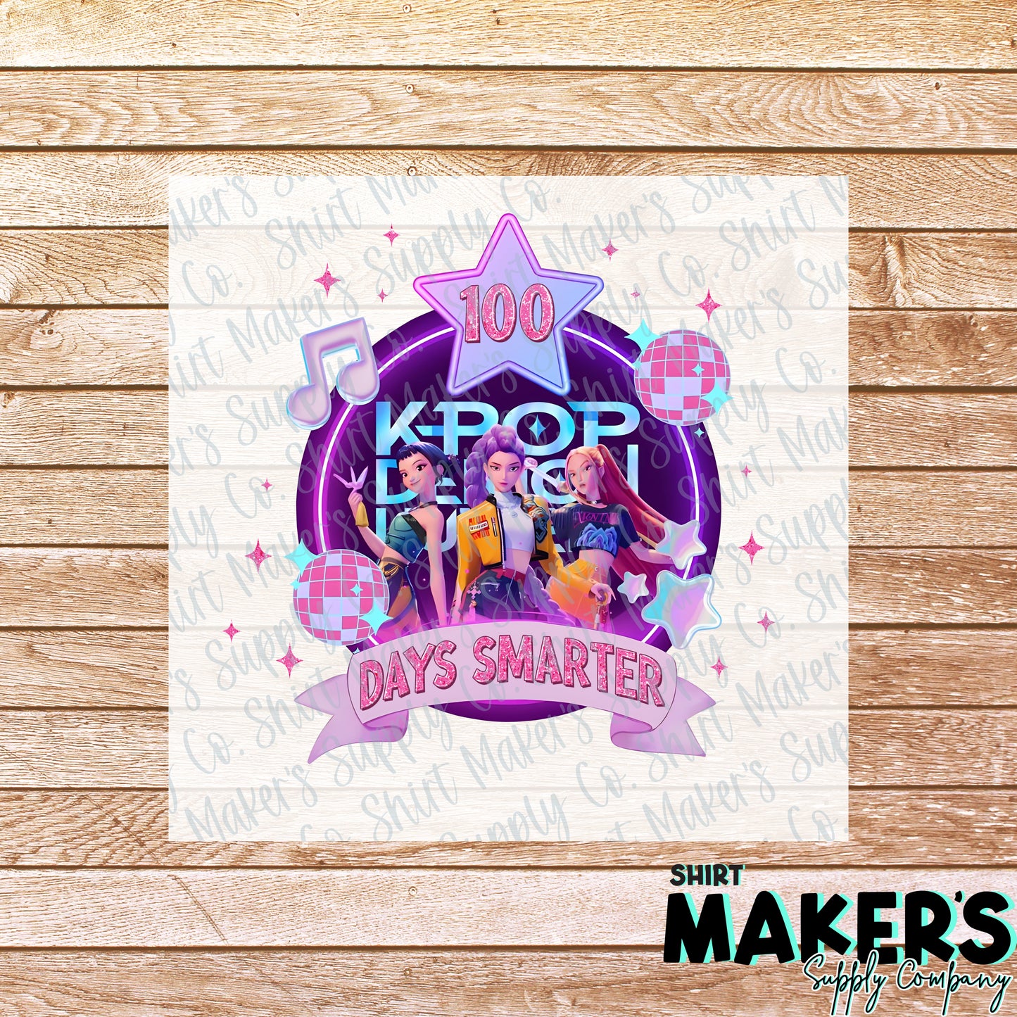 100 Days Smarter Kpop DTF or UV-DTF Transfer - or- Hat Patch, Acrylic, Magnet, or Keychain