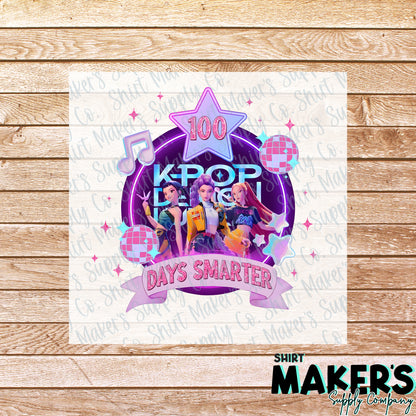100 Days Smarter Kpop DTF or UV-DTF Transfer - or- Hat Patch, Acrylic, Magnet, or Keychain