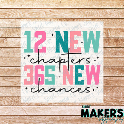 12 New Chapters DTF Transfer - or- Hat Patch, Acrylic, Magnet, or Keychain