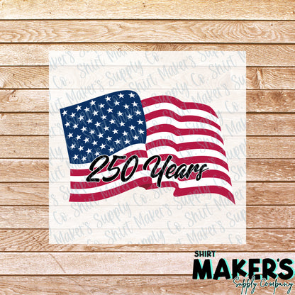 Flag 250 Years USA DTF or UV-DTF Transfer - or- Hat Patch, Acrylic, Magnet, or Keychain