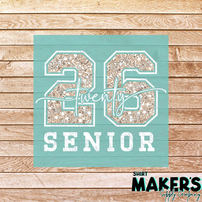 Senior 2026 Sequin DTF Transfer - or- Hat Patch, Acrylic, Magnet, or Keychain