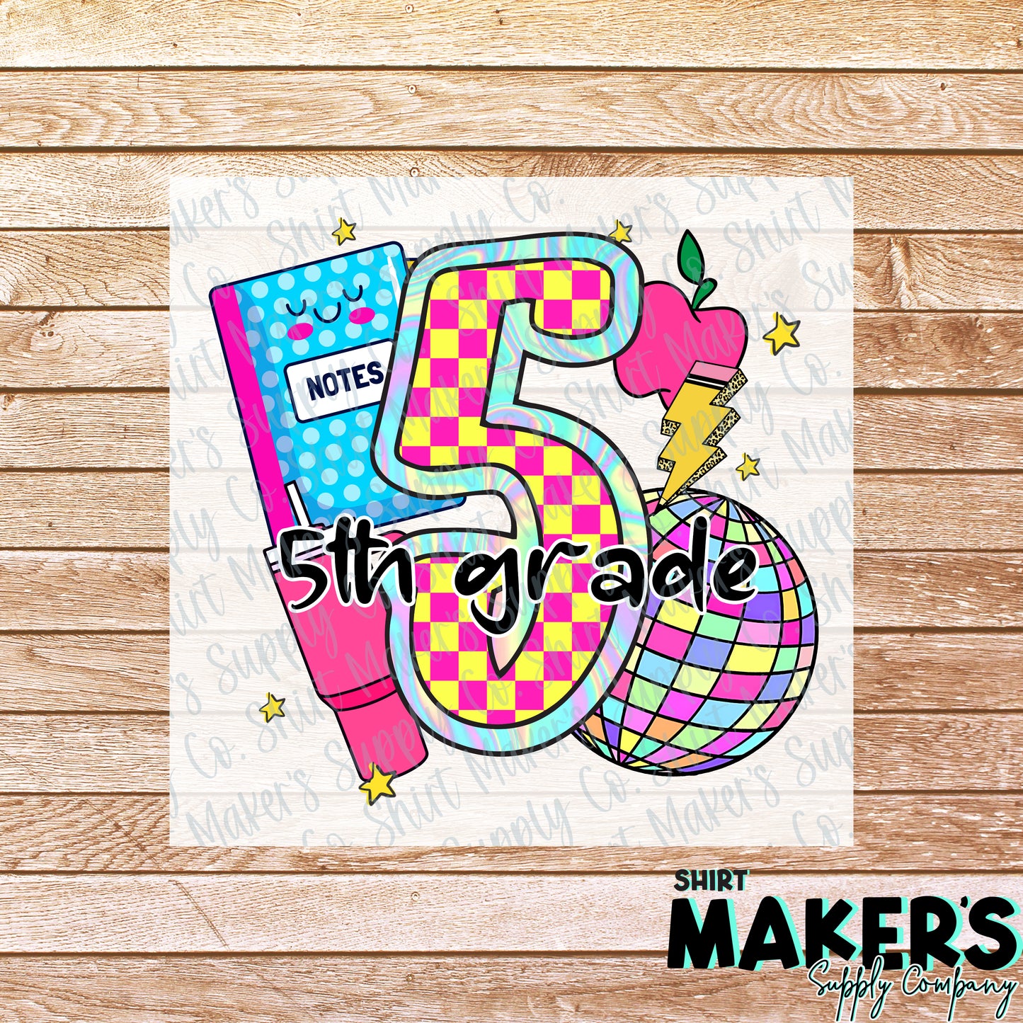 5th Grade Disco DTF or Sublimation Transfer