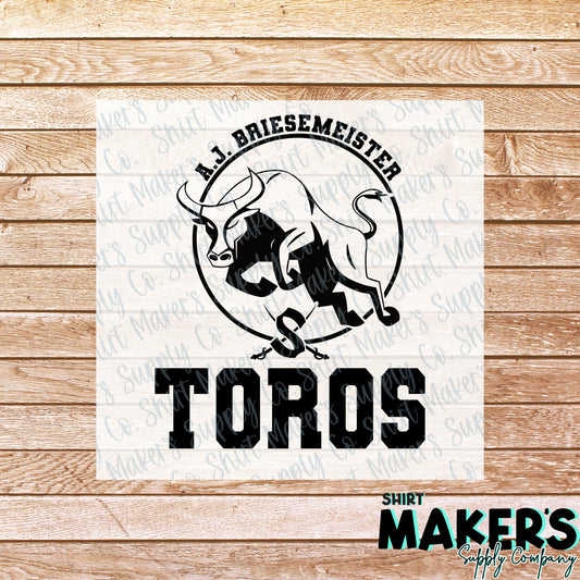 AJB Toros DTF Transfer - or- Hat Patch, Acrylic, Magnet, or Keychain