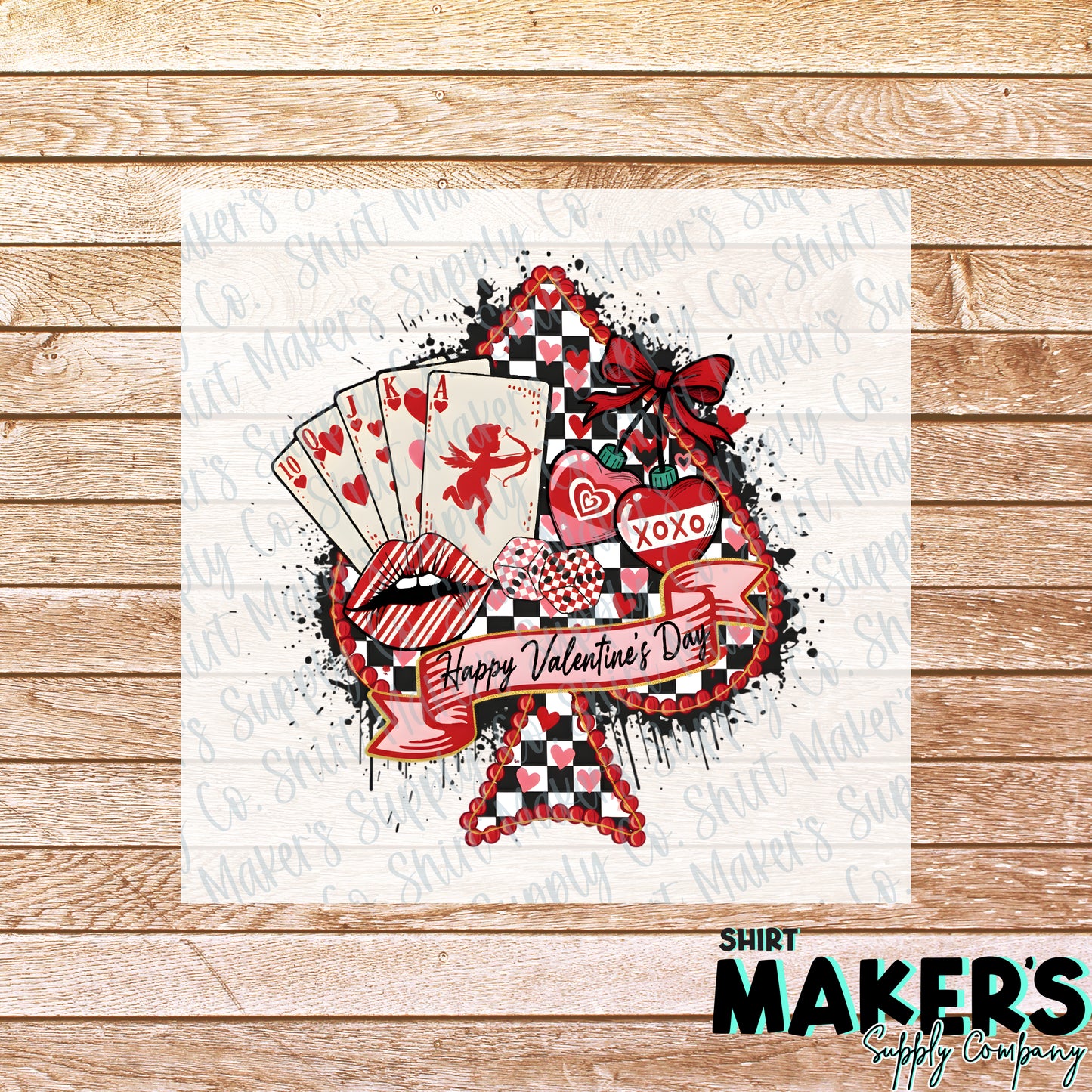 Ace Happy Valentine's Day DTF Transfer - or- Hat Patch, Acrylic, Magnet, or Keychain