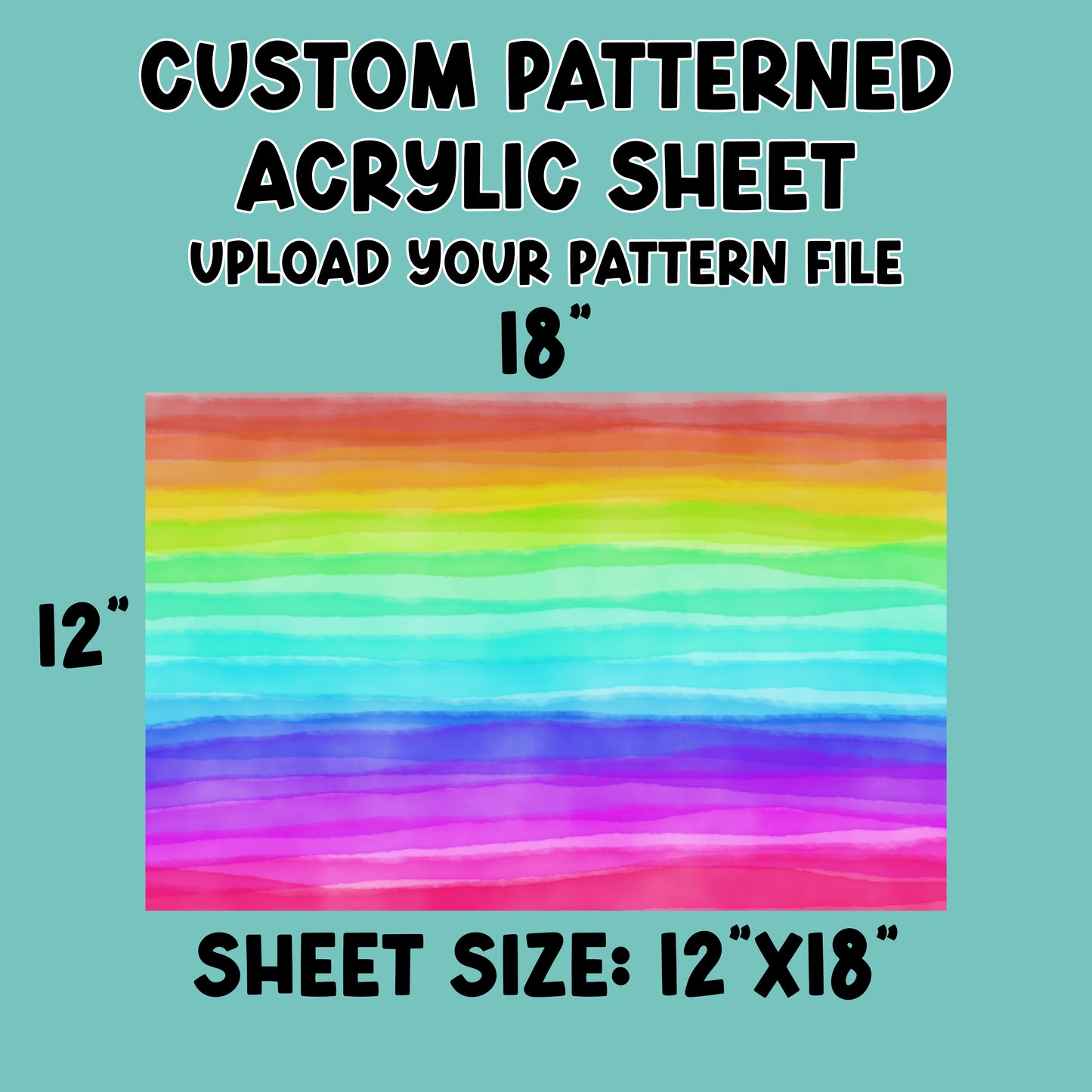 12"x18" 1/8" Custom Patterned Acrylic Sheet