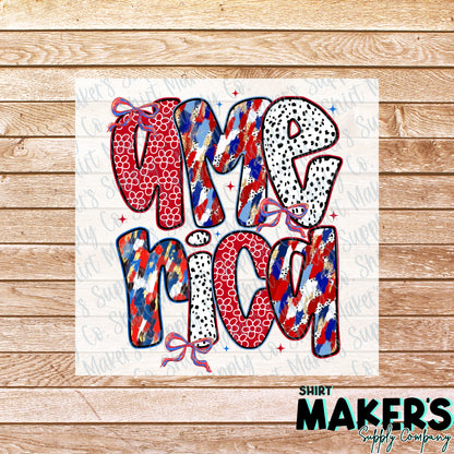 America Fourth of July DTF Transfer - or- Hat Patch, Acrylic, Magnet, or Keychain