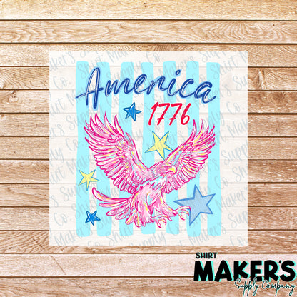 America 1776  Fourth of July DTF or UV-DTF Transfer - or- Hat Patch, Acrylic, Magnet, or Keychain