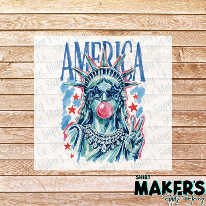 America Fourth of July DTF or UV-DTF Transfer - or- Hat Patch, Acrylic, Magnet, or Keychain