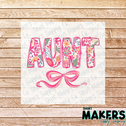 Aunt Bow DTF Transfer - or- Hat Patch, Acrylic, Magnet, or Keychain