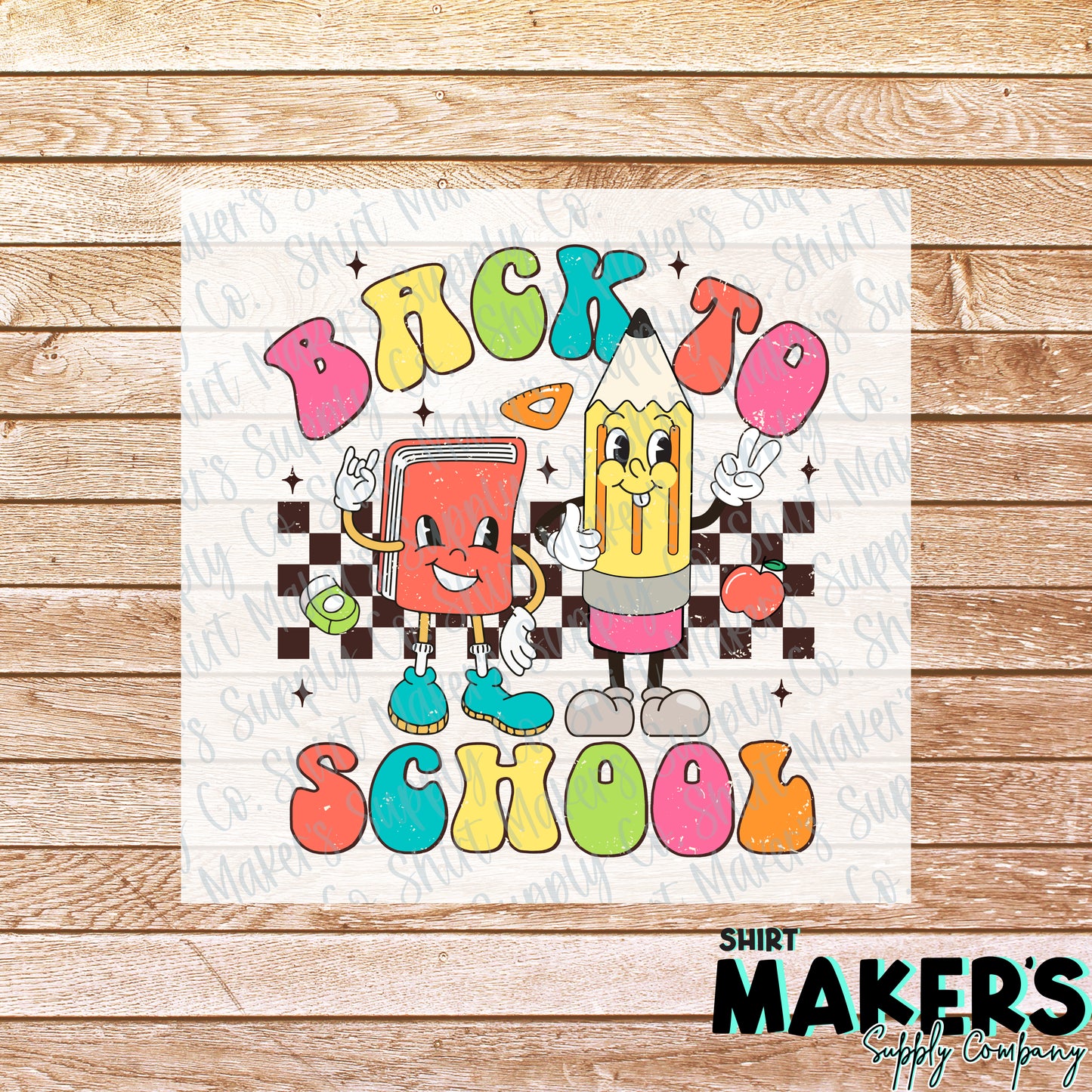 Back to School Checker DTF or Sublimation Transfer