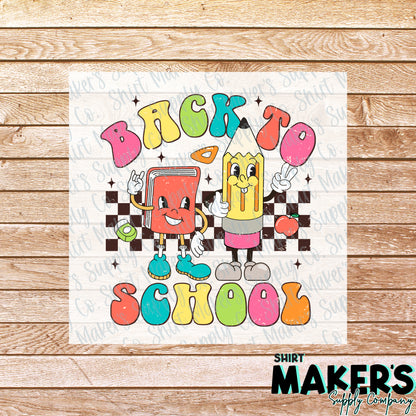 Back to School Checker DTF Transfer - or- Hat Patch, Acrylic, Magnet, or Keychain