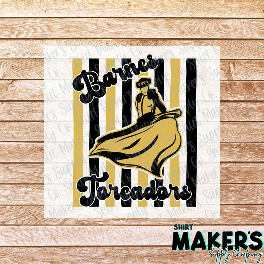 Barnes Toreadors Stripes DTF Transfer - or- Hat Patch, Acrylic, Magnet, or Keychain