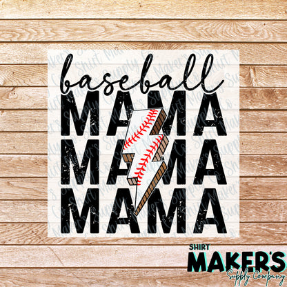 Baseball Mama DTF or UV-DTF Transfer - or- Hat Patch, Acrylic, Magnet, or Keychain