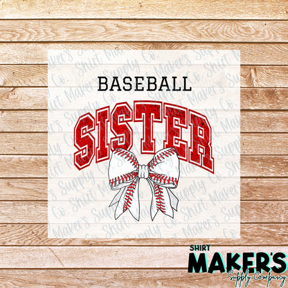 Baseball Sister DTF Transfer - or- Hat Patch, Acrylic, Magnet, or Keychain