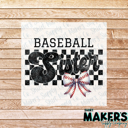 Baseball Sister DTF Transfer - or- Hat Patch, Acrylic, Magnet, or Keychain
