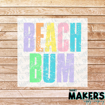 Beach Bum DTF Transfer - or- Hat Patch, Acrylic, Magnet, or Keychain