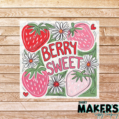 Berry Sweet Strawberry DTF Transfer - or- Hat Patch, Acrylic, Magnet, or Keychain