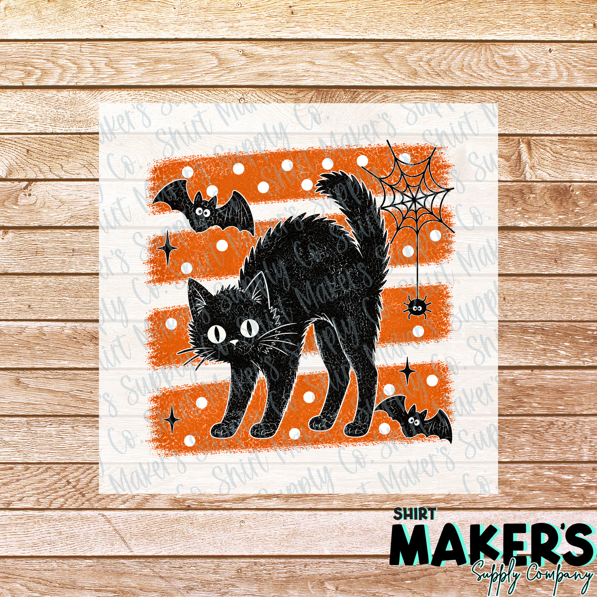 Black Cat Halloween Fall DTF Transfer - or- Hat Patch, Acrylic, Magnet, or Keychain