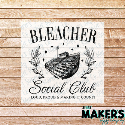 Bleacher Social Club DTF or UV-DTF Transfer - or- Hat Patch, Acrylic, Magnet, or Keychain