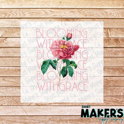 Blooming with Grace DTF Transfer - or- Hat Patch, Acrylic, Magnet, or Keychain