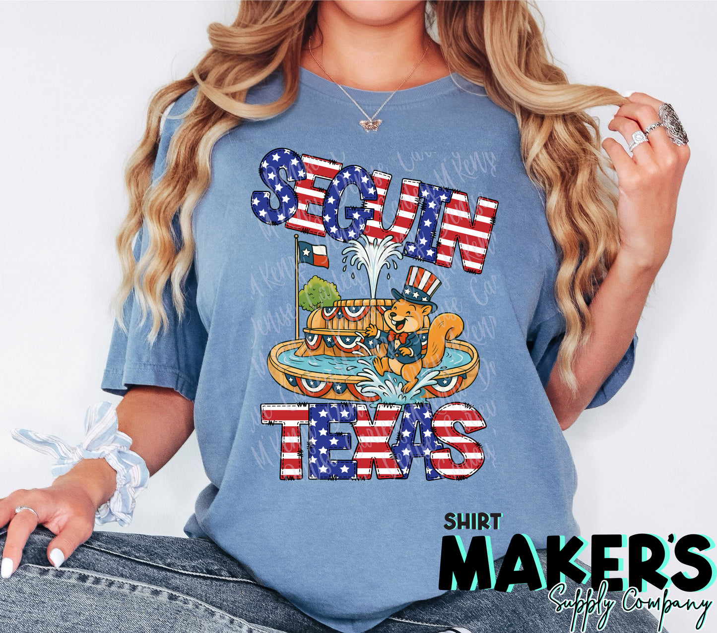 Seguin 4th of July Square Fountain T-Shirt