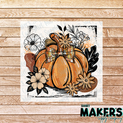 Boho Pumpkin DTF Transfer - or- Hat Patch, Acrylic, Magnet, or Keychain