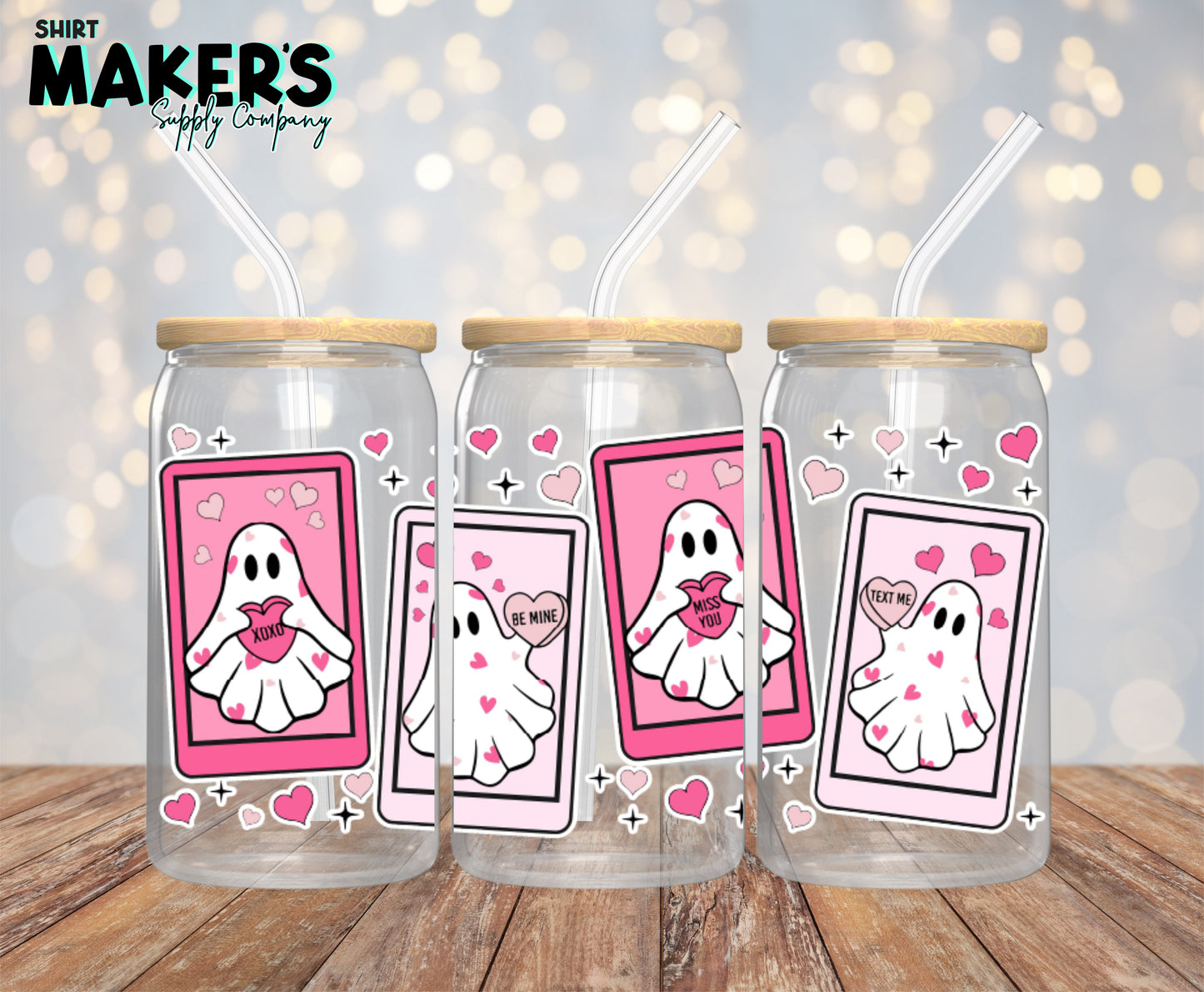 Boo Cards Valentine's Day 16 oz. or 40oz. Tumbler Wrap