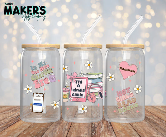 16oz. UV-DTF Book Girl