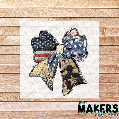 Fourth of July America Bow DTF Transfer - or- Hat Patch, Acrylic, Magnet, or Keychain