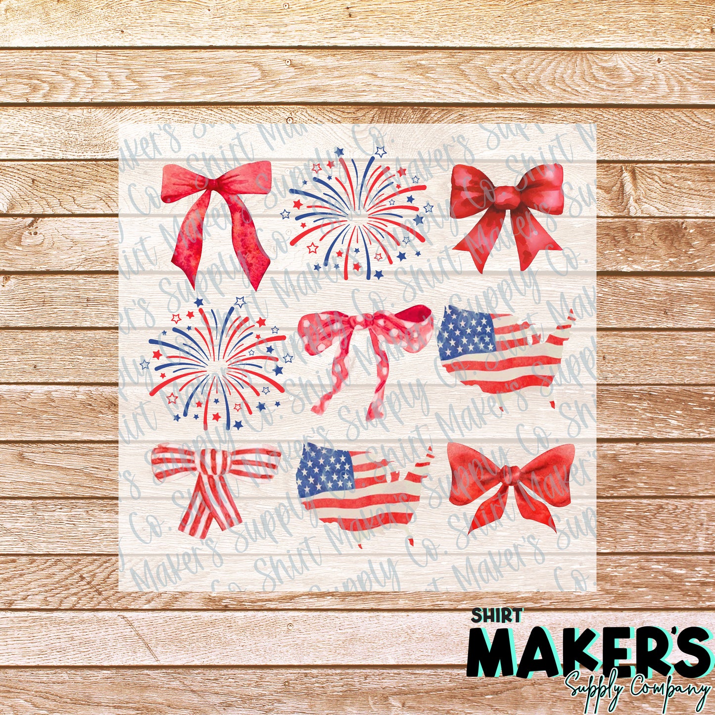 4th of July Bows DTF or Sublimation Transfer