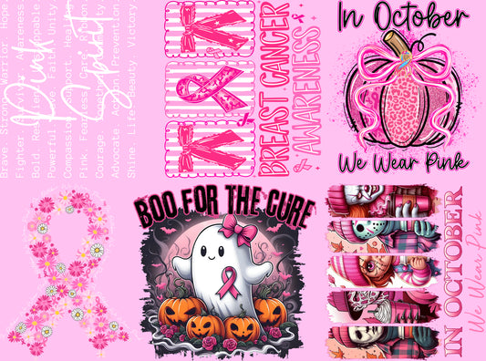 Breast Cancer Awareness DTF Gang Sheet
