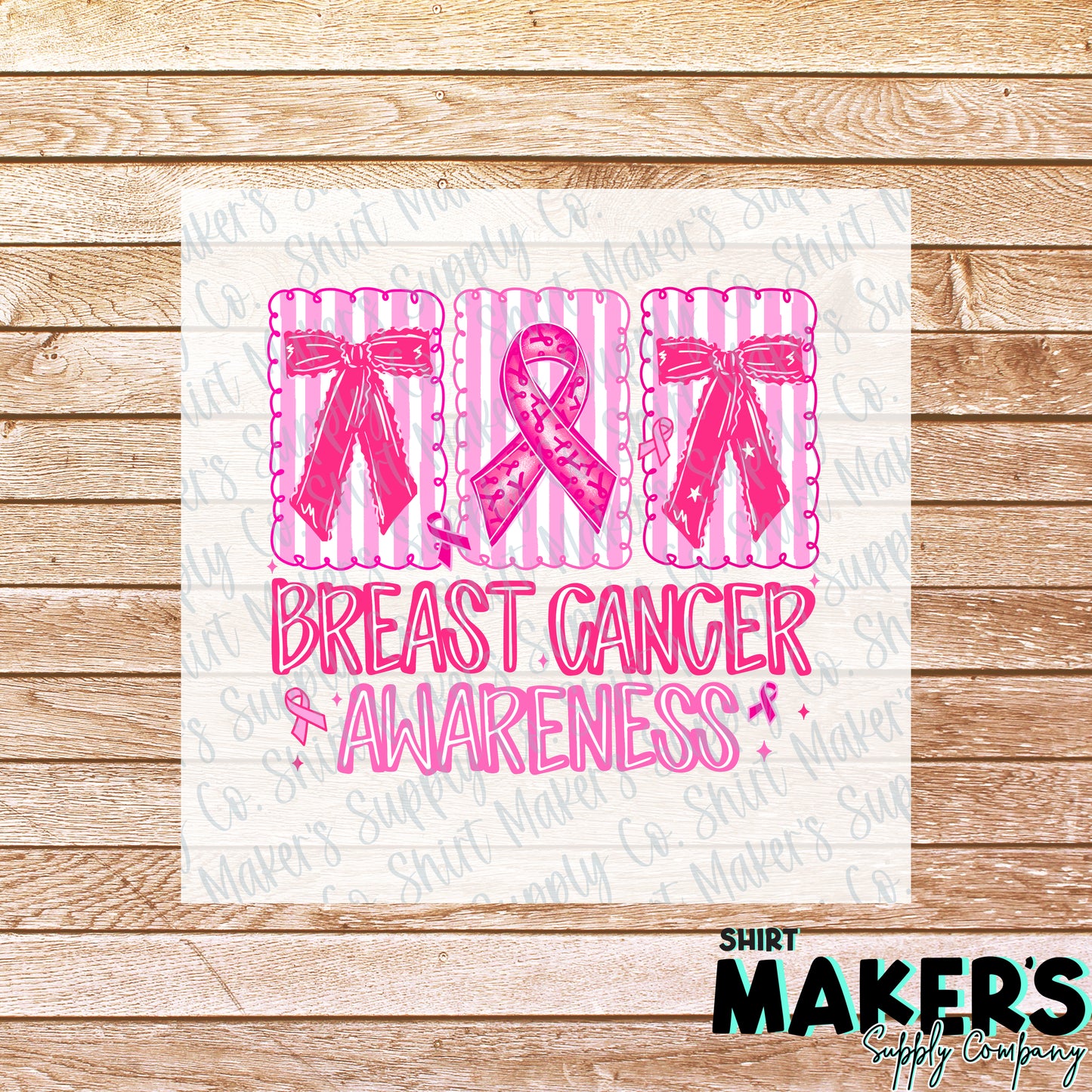 Bow Breast Cancer Awareness DTF or Sublimation Transfer