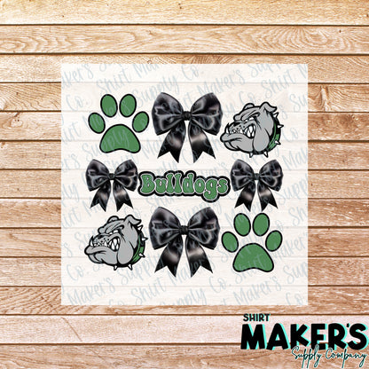 Marion Bulldogs Bows DTF Transfer - or- Hat Patch, Acrylic, Magnet, or Keychain