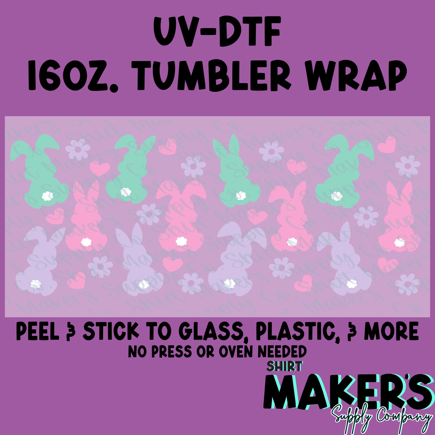 16oz. UV-DTF Easter Pastel Bunnies