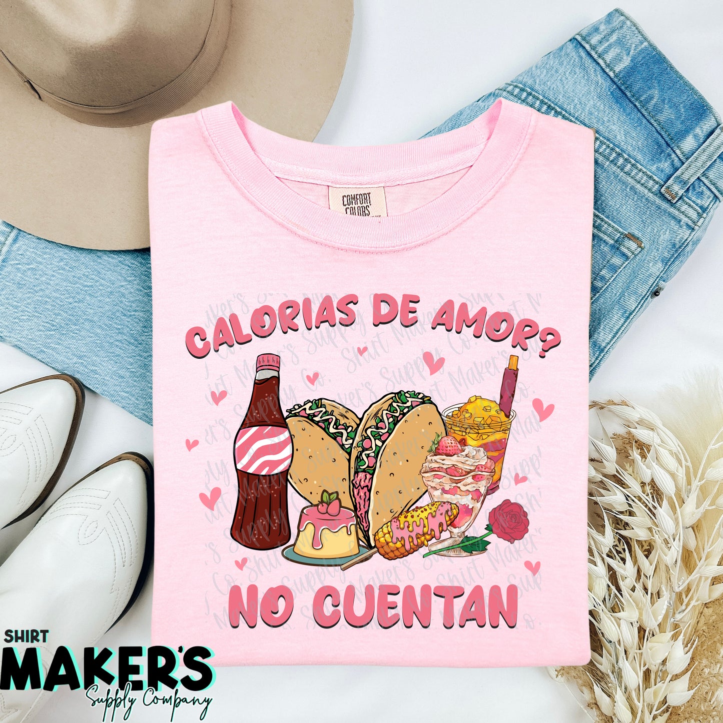 Calorias de Amor No Cuentan Valentine's Day DTF or Sublimation Transfer