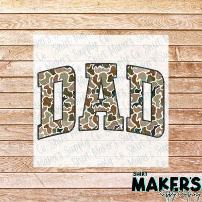 Camo Dad DTF Transfer - or- Hat Patch, Acrylic, Magnet, or Keychain
