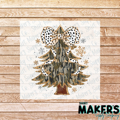 Camo Christmas Tree DTF Transfer - or- Hat Patch, Acrylic, Magnet, or Keychain