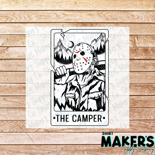 The Camper White Horror Tarot Card DTF or Sublimation Transfer