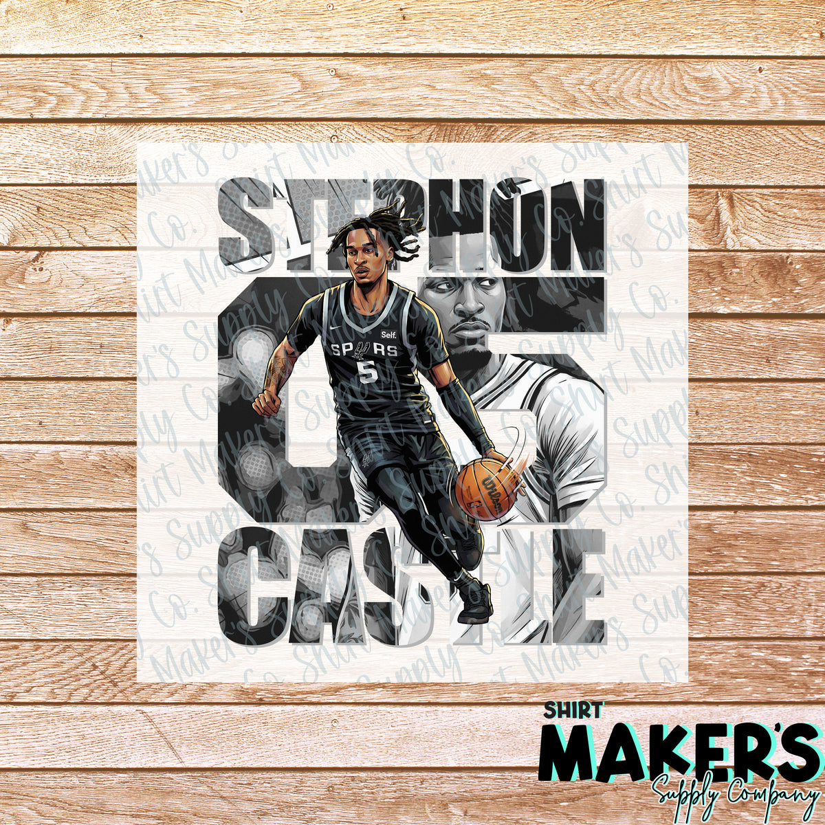 Castle - San Antonio Spurs DTF or UV-DTF Transfer - or- Hat Patch, Acrylic, Magnet, or Keychain