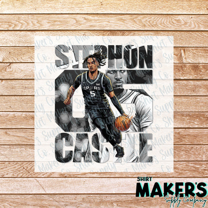 Castle - San Antonio Spurs DTF or UV-DTF Transfer - or- Hat Patch, Acrylic, Magnet, or Keychain
