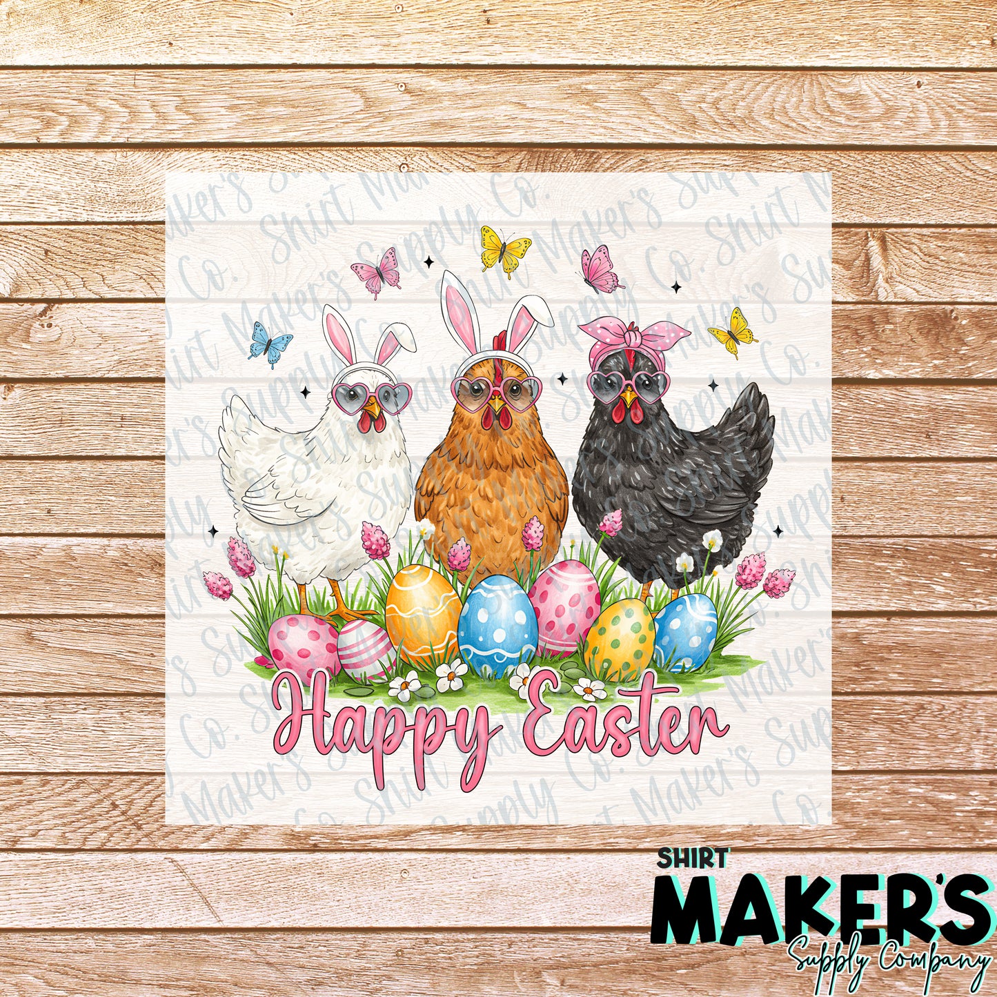 Happy Easter Chickens DTF or Sublimation Transfer