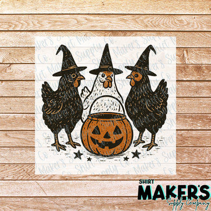 Chicken Halloween DTF Transfer - or- Hat Patch, Acrylic, Magnet, or Keychain