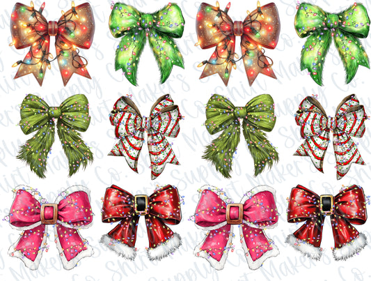 Christmas Bows DTF Gang Sheet