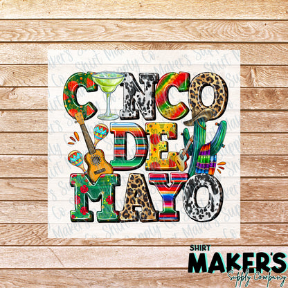 Cinco De Mayo DTF Transfer - or- Hat Patch, Acrylic, Magnet, or Keychain