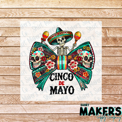 Cinco De Mayo Bow DTF Transfer - or- Hat Patch, Acrylic, Magnet, or Keychain